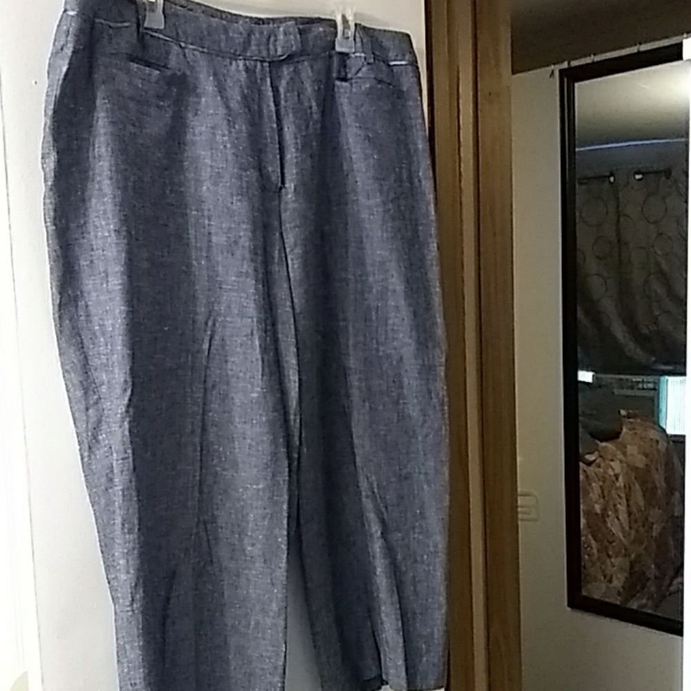 Blue linen pants